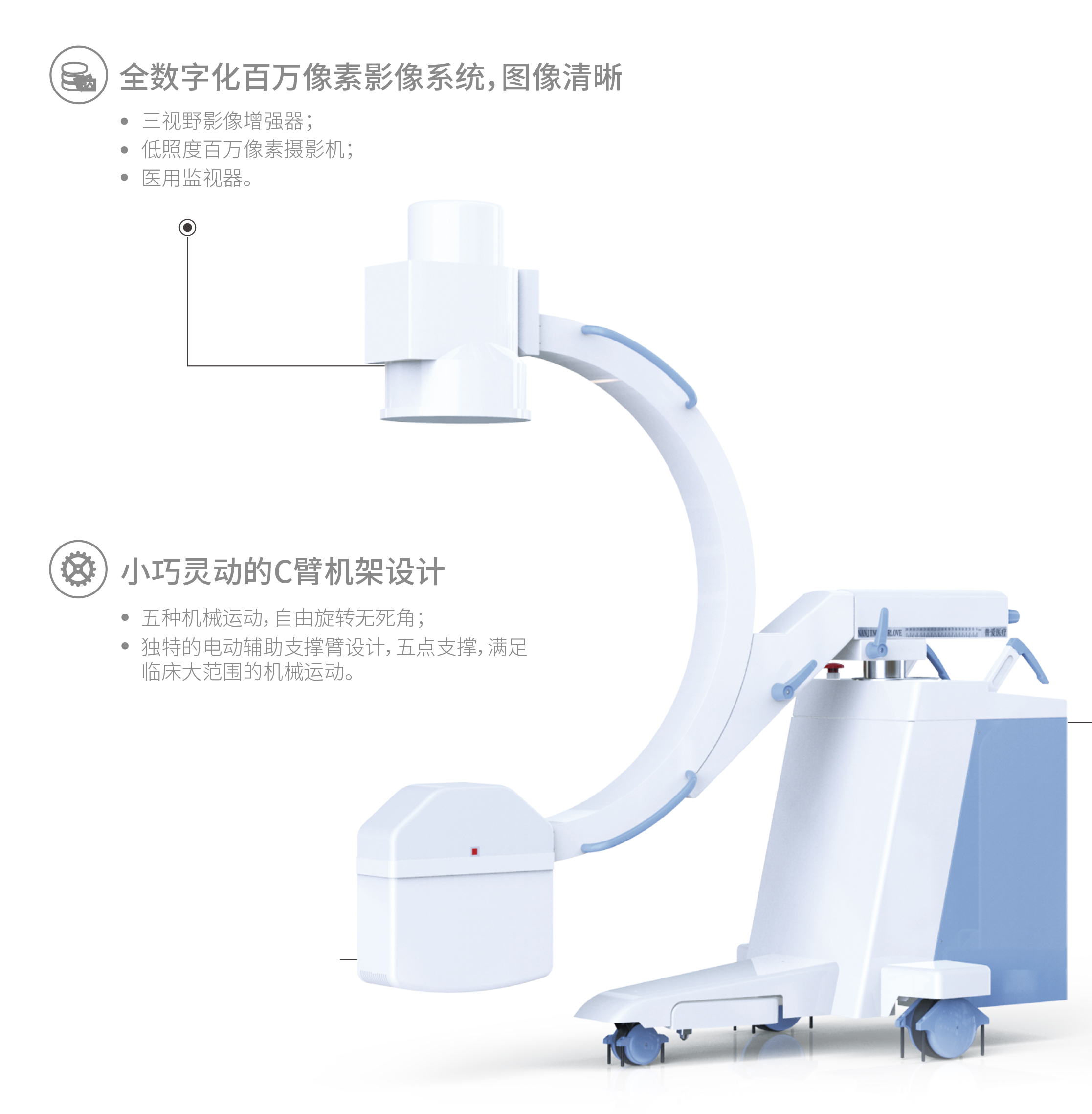 高频移动式手术X射线机PLX112B结构图 高频移动式手术X射线机PLX112B结构图